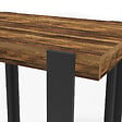 ID MARKET - Table haute de bar PHOENIX bois foncé effet vieilli et noir 90 cm - vignette