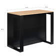 ID MARKET - Table de bar îlot JUNO bois noir et plateau façon hêtre - vignette