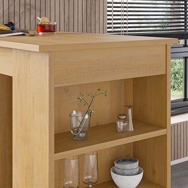 HABITAT ET JARDIN - Table de bar en bois "Swallow" 117 x 54 x 101,8 cm - Chêne saphir - large