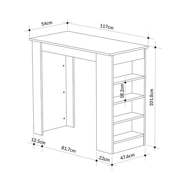 HABITAT ET JARDIN - Table de bar en bois "Swallow" 117 x 54 x 102 cm - Bendir - large