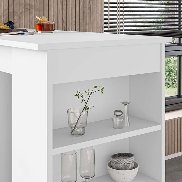 HABITAT ET JARDIN - Table de bar en bois "Swallow" 117 x 54 x 101,8 cm - Blanc - large