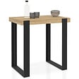 ID MARKET - Table haute de bar PHOENIX bois et noir 90 cm - vignette