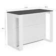 ID MARKET - Table de bar îlot JUNO bois blanc et plateau gris - vignette