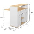 ID MARKET - Meuble de bar extensible en table à manger 2 personnes VITO blanc et plateau bois - vignette