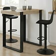 ID MARKET - Ensemble table de bar PHOENIX bois et noir et 2 tabourets KARL noir pied noir - vignette