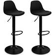 ID MARKET - Ensemble table de bar PHOENIX bois et noir et 2 tabourets KARL noir pied noir - vignette