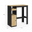 ID MARKET - Table de bar AMERI avec placard et range bouteilles 2 personnes bois et noir - vignette
