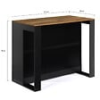 ID MARKET - Table de bar îlot JUNO bois noir et plateau foncé HAWKINS - vignette