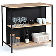 ID MARKET - Ensemble table de bar îlot DETROIT et 2 tabourets design industriel - vignette