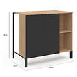 ID MARKET - Table de bar îlot CINA 100 cm bois noir et plateau façon hêtre - vignette