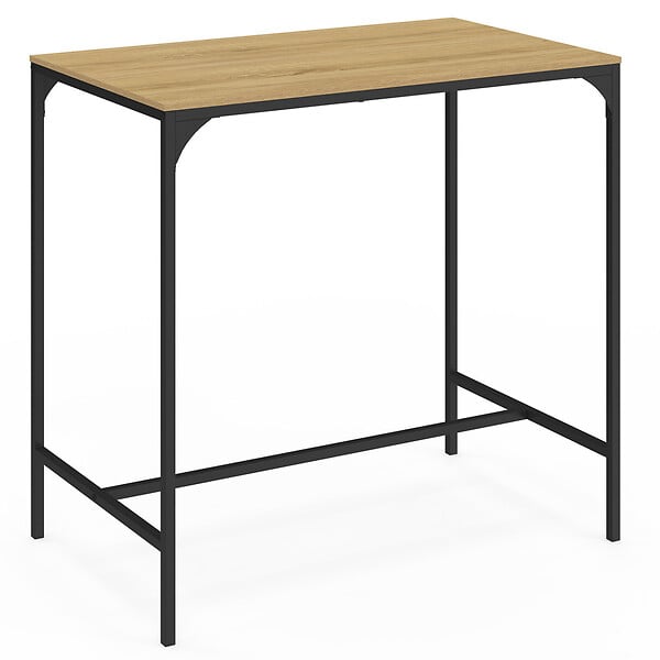 ID MARKET - Ensemble table haute de bar DETROIT 95 cm et 2 tabourets design industriel - large