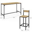 ID MARKET - Ensemble table haute de bar DETROIT 150 cm et 6 chaises de bar design industriel - vignette
