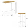 ID MARKET - Ensemble table haute de bar DETROIT 100 cm et 4 tabourets de bar bois et métal blanc design industriel - vignette