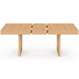 ID MARKET - Table à manger extensible rectangle ALOISE 4-8 personnes pied arc bois effet hêtre 160-200 cm - vignette