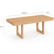 ID MARKET - Table à manger extensible rectangle ALOISE 4-8 personnes pied arc bois effet hêtre 160-200 cm - vignette