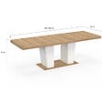 ID MARKET - Table à manger extensible rectangle ELIAD 8-12 personnes bois et blanc 200-250 cm - vignette