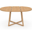ID MARKET - Table à manger extensible ronde SELMA 4-8 personnes bois effet hêtre 110-150 cm - vignette