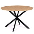 ID MARKET - Ensemble table à manger ronde ALIX 110 cm bois et noir et 4 chaises SARA noires - vignette