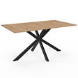 ID MARKET - Ensemble table à manger rectangle ALIX 160 cm bois et noir et 6 chaises MILA en velours gris foncé - vignette