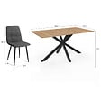 ID MARKET - Ensemble table à manger rectangle ALIX 160 cm bois et noir et 6 chaises MILA en velours gris foncé - vignette