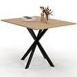 ID MARKET - Table console pliable ALIX 2-4 personnes pied araignée bois et noir 103 x 76 cm - vignette