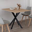 ID MARKET - Table console pliable ALIX 2-4 personnes pied araignée bois et noir 103 x 76 cm - vignette