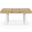 ID MARKET - Table à manger extensible rectangle PHOENIX 4-6 personnes bois et blanc 120-160 cm - vignette