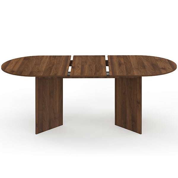 ID MARKET - Table à manger extensible ovale MARTHE 6 -10 personnes noyer 160-200 cm - large