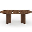ID MARKET - Table à manger extensible ovale MARTHE 6 -10 personnes noyer 160-200 cm - vignette