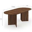 ID MARKET - Table à manger extensible ovale MARTHE 6 -10 personnes noyer 160-200 cm - vignette