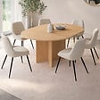 ID MARKET - Table à manger extensible ovale MARTHE 4-8 personnes bois façon hêtre 110-150 cm - vignette