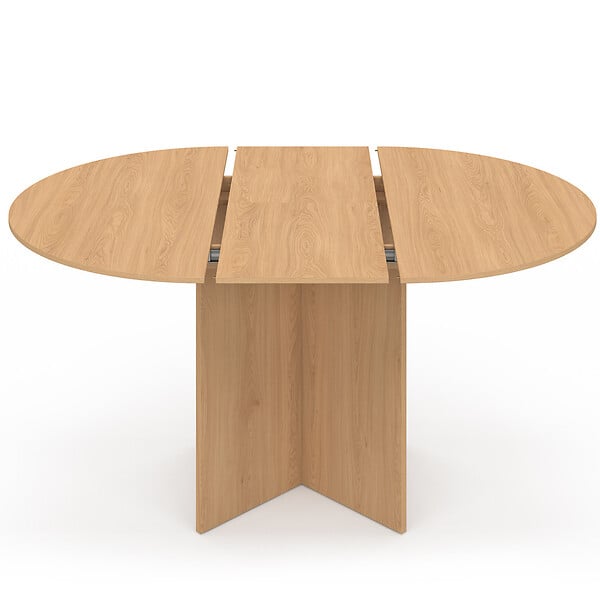 ID MARKET - Table à manger extensible ovale MARTHE 4-8 personnes bois façon hêtre 110-150 cm - large