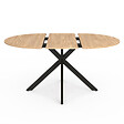 ID MARKET - Ensemble table à manger ronde extensible ALIX 110 - 150 cm et 4 chaises MILA en velours gris foncé - vignette