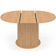 ID MARKET - Table à manger extensible ronde JULIETTE 4-8 personnes pied lattes avec rangement 110-150 cm - vignette