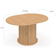 ID MARKET - Table à manger extensible ronde JULIETTE 4-8 personnes pied lattes avec rangement 110-150 cm - vignette