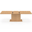 ID MARKET - Table à manger extensible rectangle JULIETTE 8-12 personnes pied central effet lattes avec rangement 200-250 cm - vignette