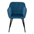 ID MARKET - Lot de 2 chaises de salle à manger, fauteuils de table MADY en velours bleu canard - vignette