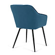 ID MARKET - Lot de 2 chaises de salle à manger, fauteuils de table MADY en velours bleu canard - vignette