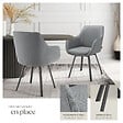 TECTAKE - Lot 2 Fauteuils pivotants rembourrés avec accoudoirs et dossier gris - vignette