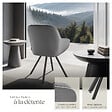 TECTAKE - Lot 6 chaises pivotantes à 360° avec accoudoirs velours grises - vignette