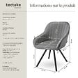 TECTAKE - Lot 6 chaises pivotantes à 360° avec accoudoirs velours grises - vignette