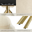 TECTAKE - Lot de 4 chaises pivotantes à 360° en velours rembourrées crème/or - vignette