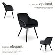 TECTAKE - Chaise Rembourrée aspect velours dossier ergonomique noir - vignette