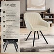TECTAKE - Lot 2 chaises pivotantes à 360° avec accoudoirs velours crèmes - vignette