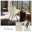 TECTAKE - Lot 2 chaises pivotantes à 360° avec accoudoirs velours crèmes - vignette
