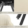 TECTAKE - Lot 2 chaises pivotantes à 360° avec accoudoirs velours crèmes - vignette