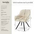 TECTAKE - Lot 2 chaises pivotantes à 360° avec accoudoirs velours crèmes - vignette