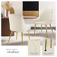 TECTAKE - Lot 2 chaises rembourrées aspect velours forme ergonomique beige - vignette