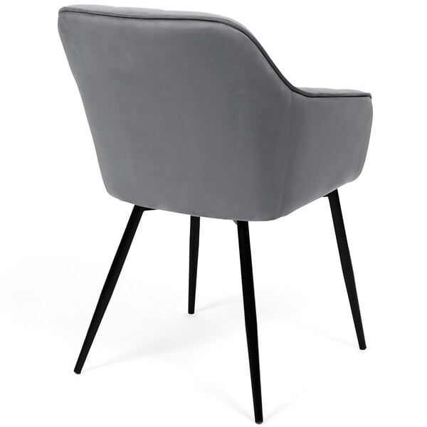 ID MARKET - Lot de 2 chaises de salle à manger, fauteuils de table MADY en velours gris clair - large