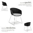 TECTAKE - Lot 6 Fauteuils rembourrés avec accoudoirs en plastique noir/chrome - vignette